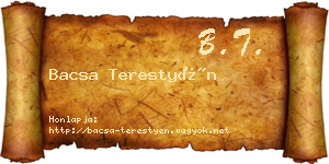 Bacsa Terestyén névjegykártya